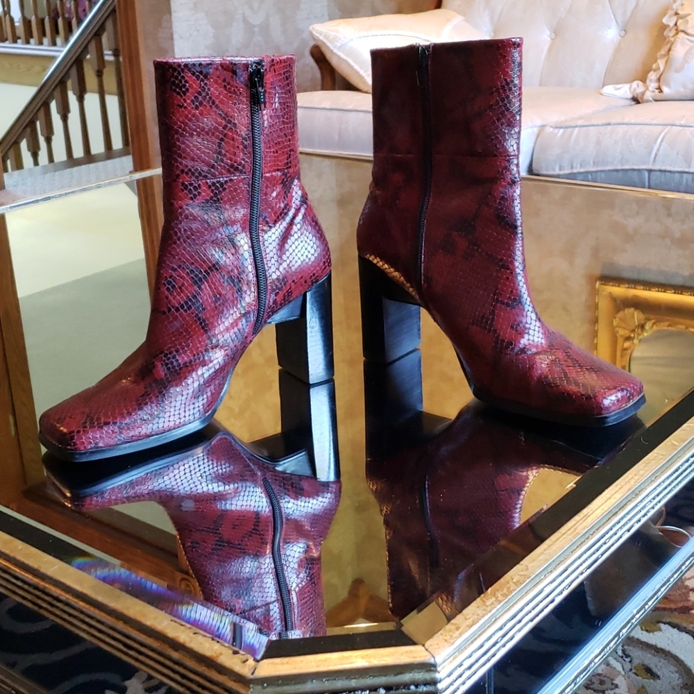 Valerie Stevens Red Python Boots
